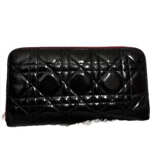 AUTHENTIC Dior Lady Dior Zippy Wallet- REDYED CONDITION